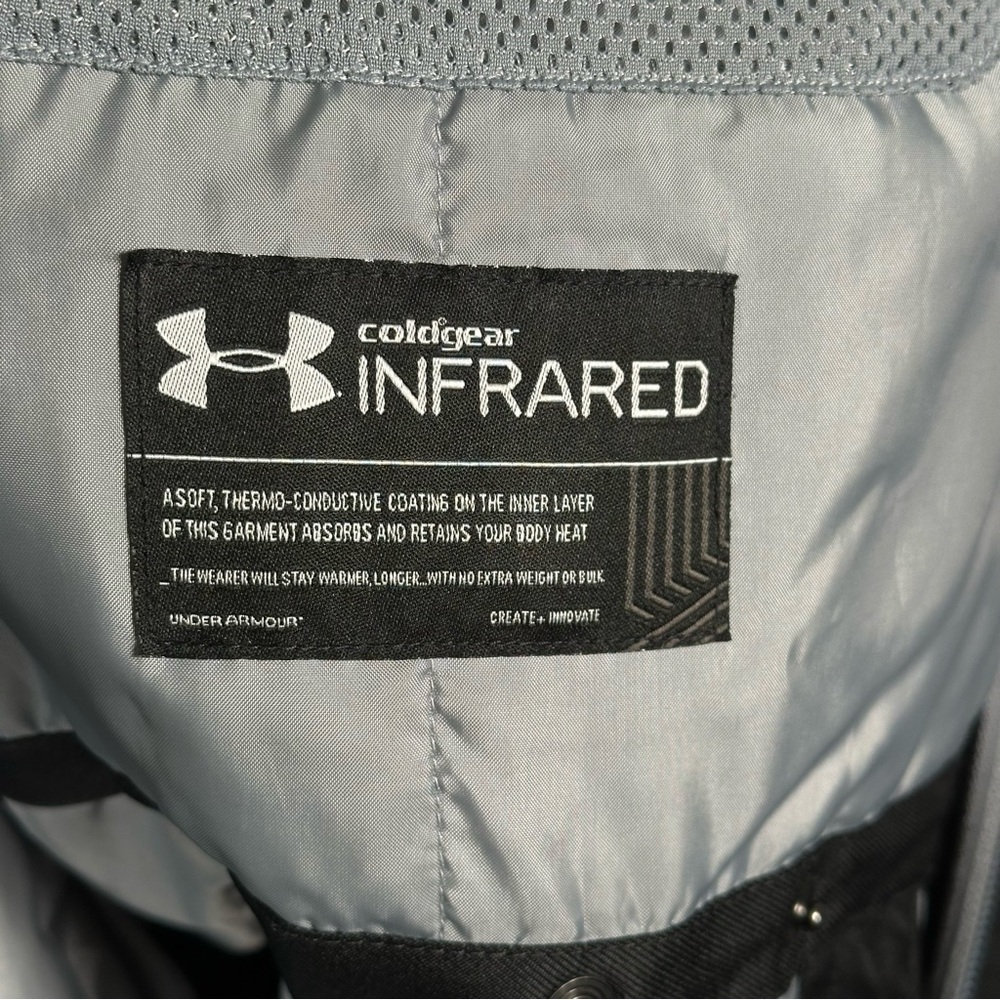 Under Armour Infrared Men’s Medium Parka Black Gray Winter Skiing Outdoor Arctic - Picture 13 of 14